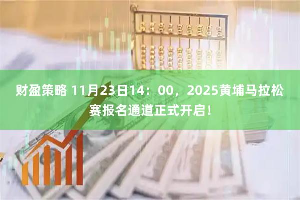 财盈策略 11月23日14：00，2025黄埔马拉松赛报名通道正式开启！